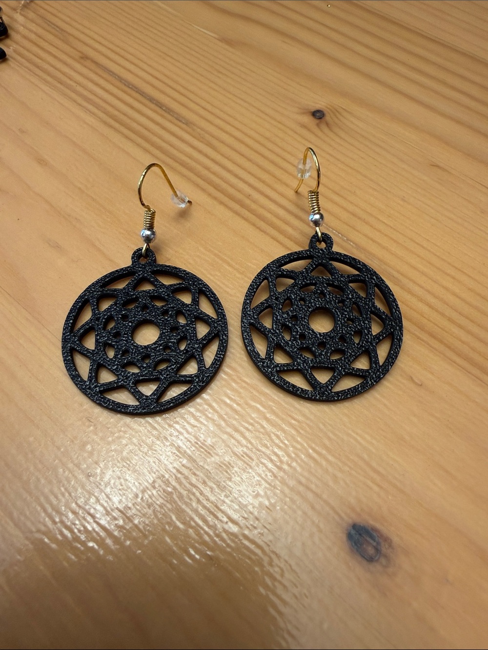 Black Geometric Circle Drop Earrings - Women Jewelry
